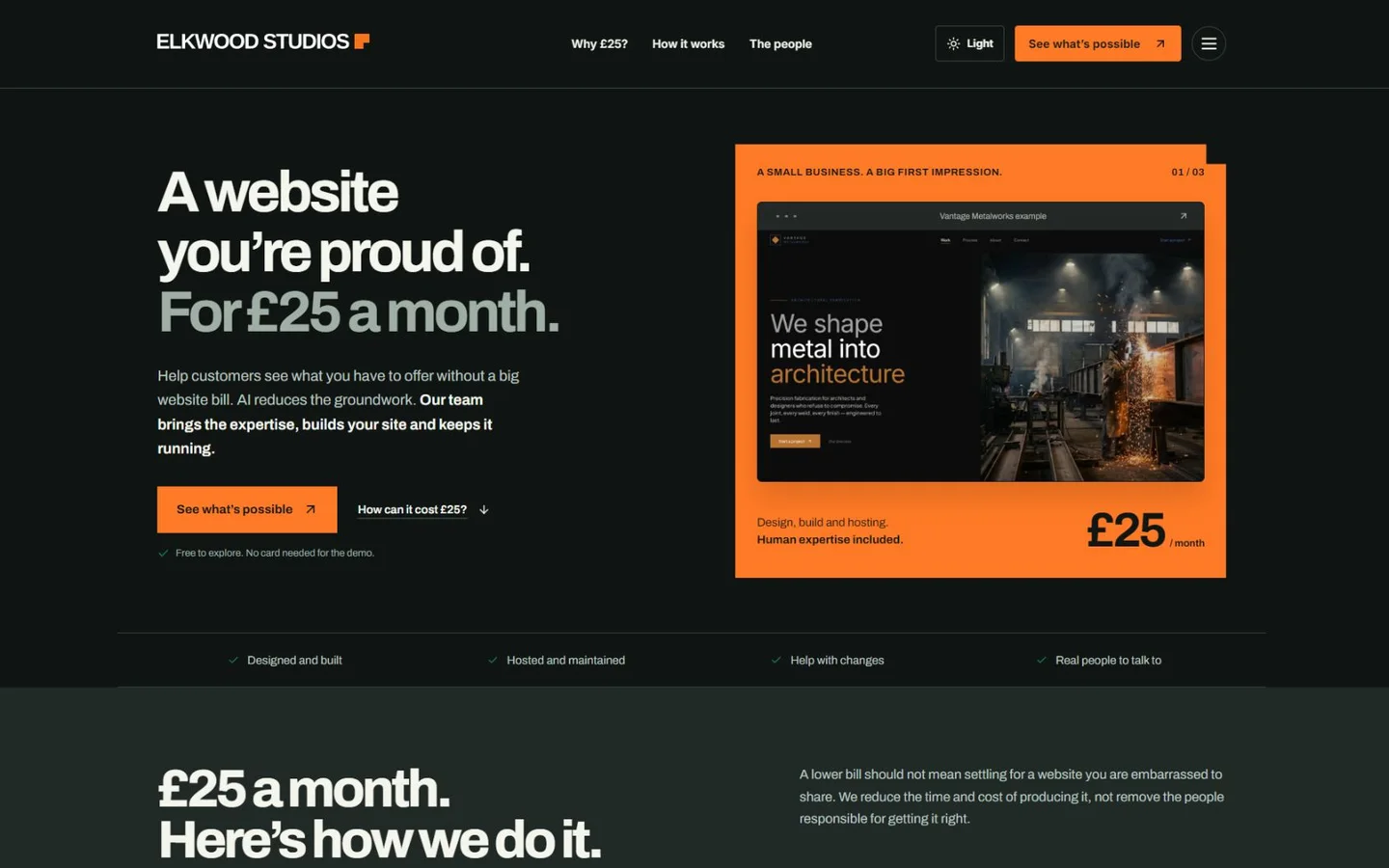 Elkwood Studios website homepage